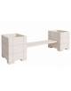 Panchina con 2 fioriere laterali quadrate, in cemento calcestruzzo colore Bianco pietra - cm 300x85x90h - Conforme ai CAM