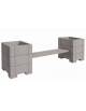 Panchina con 2 fioriere laterali quadrate, in cemento calcestruzzo colore Grigio travertino - cm 300x85x90h - Conforme ai CAM