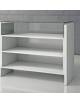 Bancone in legno con cassa teca bassa in vetro temperato h 25 cm - Colore bianco lucido - cm 110 x 55 x 75h