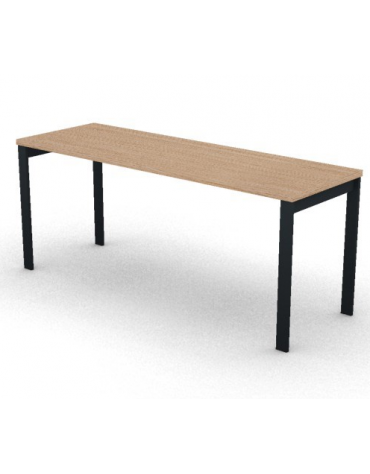 Scrivania operativa piano melaminico spessore mm 30 e struttura metallica gambe a ponte - Colori a scelta - cm 180x60x74,5h