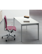 Scrivania operativa piano melaminico spessore mm 25 e struttura metallica gambe a ponte - Colori a scelta - cm 80x80x74h