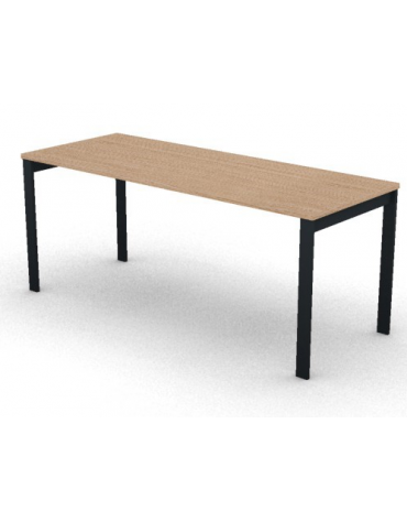 Scrivania operativa piano melaminico spessore mm 25 e struttura metallica gambe a ponte - Colori a scelta - cm 180x70x74h