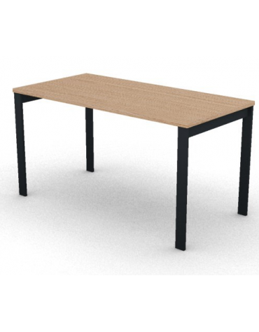 Scrivania operativa piano melaminico spessore mm 25 e struttura metallica gambe a ponte - Colori a scelta - cm 140x70x74h