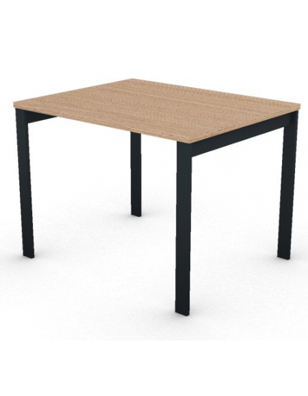 Scrivania operativa piano melaminico spessore mm 25 e struttura metallica gambe a ponte - Colori a scelta - cm 80x80x74h