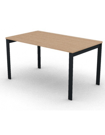 Scrivania operativa piano melaminico spessore mm 25 e struttura metallica gambe a ponte - Colori a scelta - cm 140x80x74h