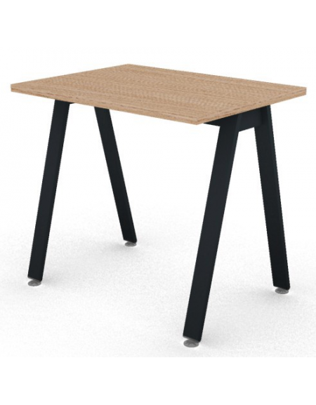 Scrivania operativa piano melaminico spessore mm 25 e struttura metallica gambe inclinate - Colori a scelta - cm 80x60x74h