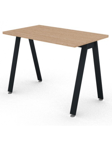 Scrivania operativa piano melaminico spessore mm 25 e struttura metallica gambe inclinate - Colori a scelta - cm 100x60x74h