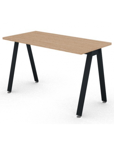 Scrivania operativa piano melaminico spessore mm 25 e struttura metallica gambe inclinate - Colori a scelta - cm 120x60x74h