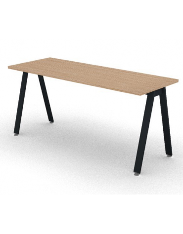Scrivania operativa piano melaminico spessore mm 25 e struttura metallica gambe inclinate - Colori a scelta - cm 160x60x74h