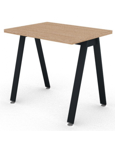 Scrivania operativa piano melaminico spessore mm 30 e struttura metallica gambe inclinate - Colori a scelta - cm 80x60x74,5h