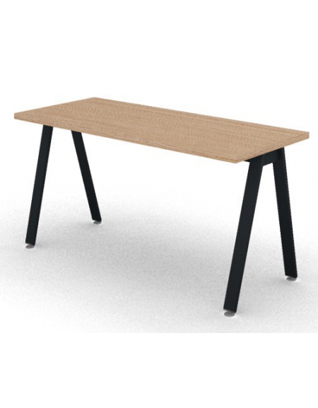 Scrivania operativa piano melaminico spessore mm 30 e struttura metallica gambe inclinate - Colori a scelta - cm 140x60x74,5h