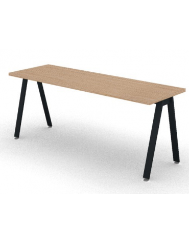 Scrivania operativa piano melaminico spessore mm 30 e struttura metallica gambe inclinate - Colori a scelta - cm 180x60x74,5h