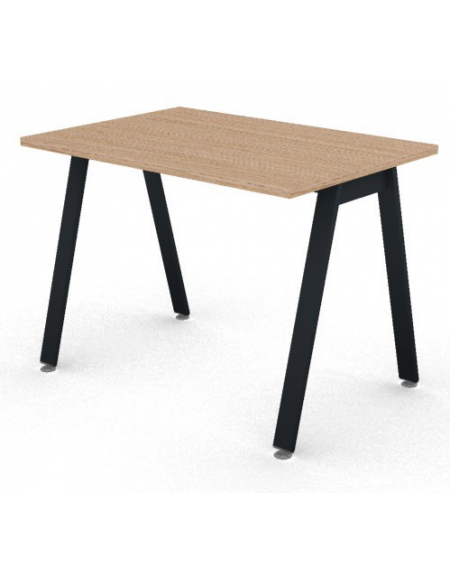 Scrivania operativa piano melaminico spessore mm 25 e struttura metallica gambe inclinate - Colori a scelta - cm 80x70x74h