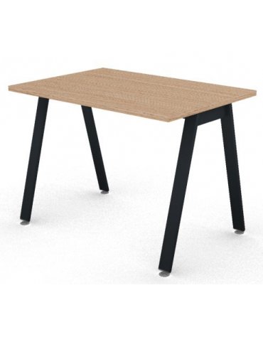 Scrivania operativa piano melaminico spessore mm 25 e struttura metallica gambe inclinate - Colori a scelta - cm 100x70x74h