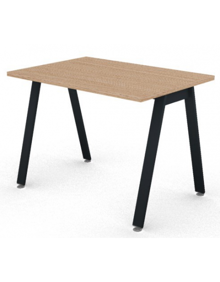 Scrivania operativa piano melaminico spessore mm 25 e struttura metallica gambe inclinate - Colori a scelta - cm 100x70x74h