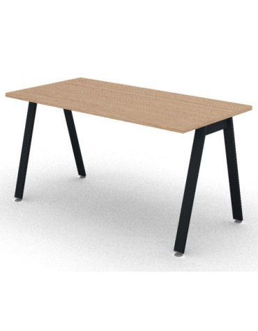 Scrivania operativa piano melaminico spessore mm 25 e struttura metallica gambe inclinate - Colori a scelta - cm 140x70x74h