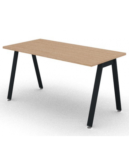 Scrivania operativa piano melaminico spessore mm 25 e struttura metallica gambe inclinate - Colori a scelta - cm 140x70x74h