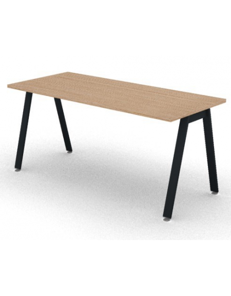 Scrivania operativa piano melaminico spessore mm 25 e struttura metallica gambe inclinate - Colori a scelta - cm 160x70x74h
