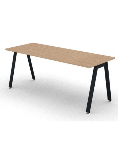 Scrivania operativa piano melaminico spessore mm 25 e struttura metallica gambe inclinate - Colori a scelta - cm 180x70x74h