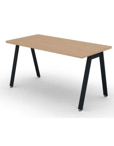 Scrivania operativa piano melaminico spessore mm 30 e struttura metallica gambe inclinate - Colori a scelta - cm 140x70x74,5h