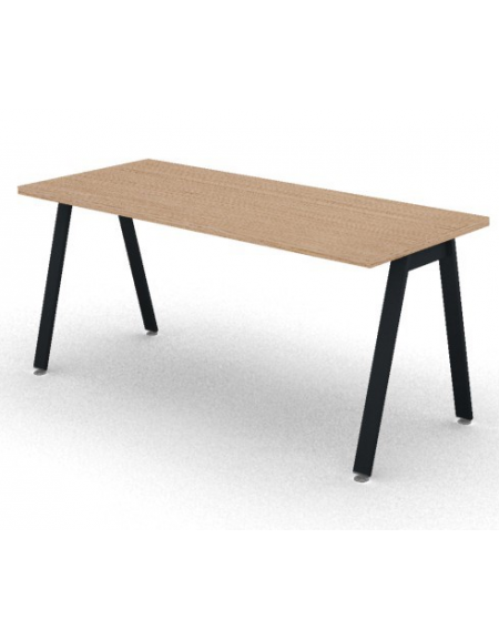 Scrivania operativa piano melaminico spessore mm 30 e struttura metallica gambe inclinate - Colori a scelta - cm 160x70x74,5h