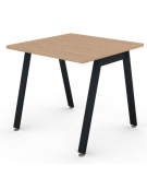 Scrivania operativa piano melaminico spessore mm 25 e struttura metallica gambe inclinate - Colori a scelta - cm 80x80x74h