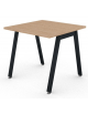 Scrivania operativa piano melaminico spessore mm 25 e struttura metallica gambe inclinate - Colori a scelta - cm 80x80x74h