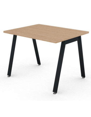 Scrivania operativa piano melaminico spessore mm 25 e struttura metallica gambe inclinate - Colori a scelta - cm 100x80x74h
