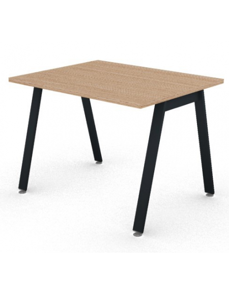 Scrivania operativa piano melaminico spessore mm 25 e struttura metallica gambe inclinate - Colori a scelta - cm 100x80x74h
