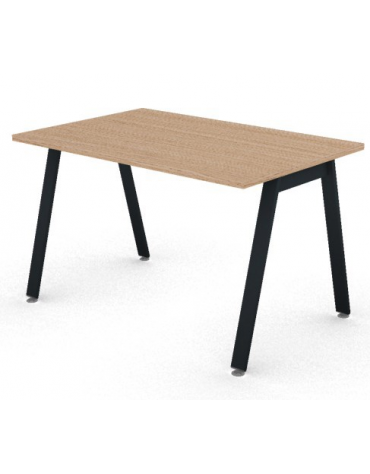 Scrivania operativa piano melaminico spessore mm 25 e struttura metallica gambe inclinate - Colori a scelta - cm 120x80x74h
