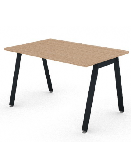 Scrivania operativa piano melaminico spessore mm 25 e struttura metallica gambe inclinate - Colori a scelta - cm 120x80x74h
