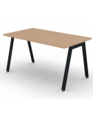 Scrivania operativa piano melaminico spessore mm 25 e struttura metallica gambe inclinate - Colori a scelta - cm 140x80x74h