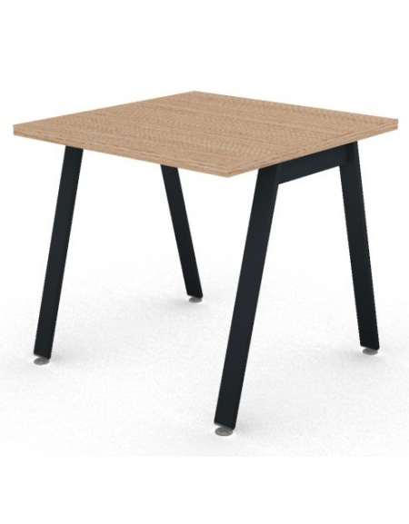 Scrivania operativa piano melaminico spessore mm 30 e struttura metallica gambe inclinate - Colori a scelta - cm 80x80x74,5h