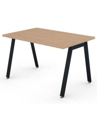 Scrivania operativa piano melaminico spessore mm 30 e struttura metallica gambe inclinate - Colori a scelta - cm 120x80x74,5h