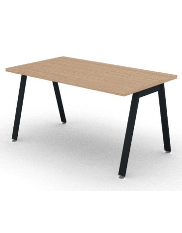 Scrivania operativa piano melaminico spessore mm 30 e struttura metallica gambe inclinate - Colori a scelta - cm 140x80x74,5h
