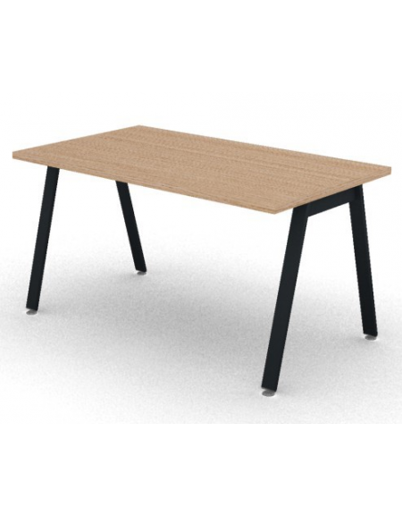 Scrivania operativa piano melaminico spessore mm 30 e struttura metallica gambe inclinate - Colori a scelta - cm 140x80x74,5h