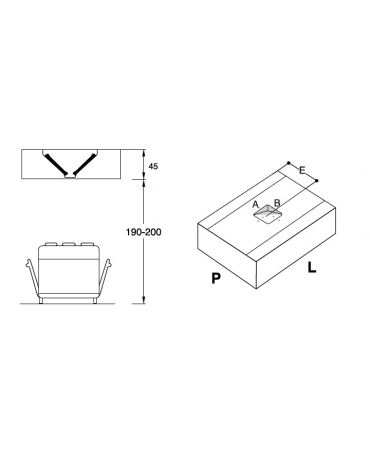 Cappa centrale cubika con motore per ristorante cm 130x120x45h