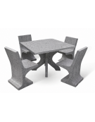 Set pic nic in cemento colore Grigio pietra - 1 tavolo quadrato cm 110x110x75h e 4 sedute con schienale - Conforme ai CAM