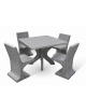 Set pic nic in cemento colore Grigio pietra - 1 tavolo quadrato cm 110x110x75h e 4 sedute con schienale  - Conforme ai CAM