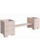 Panchina con 2 fioriere laterali quadrate, in cemento calcestruzzo colore Bianco travertino - cm 300x85x90h - Conforme ai CAM