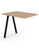 Appendice laterale per scrivania, spessore piano mm 25 e struttura metallica gambe inclinate - Colori a scelta - cm 80x60x74h