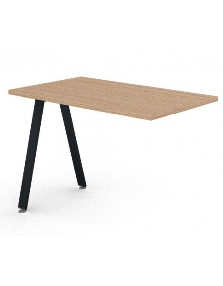 Appendice laterale per scrivania, spessore piano mm 25 e struttura metallica gambe inclinate - Colori a scelta - cm 100x60x74h