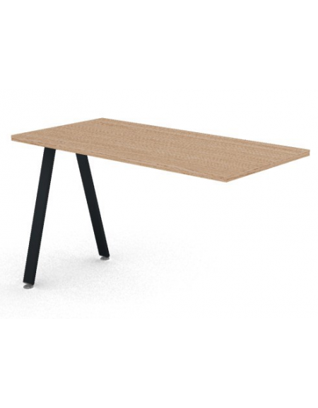 Appendice laterale per scrivania, spessore piano mm 25 e struttura metallica gambe inclinate - Colori a scelta - cm 120x60x74h