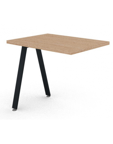 Appendice laterale per scrivania, spessore piano mm 30 e struttura metallica gambe inclinate - Colori a scelta - cm 80x60x74,5h