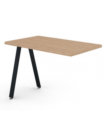 Appendice laterale per scrivania, spessore piano mm 30 e struttura metallica gambe inclinate - Colori a scelta - cm 100x60x74,5h