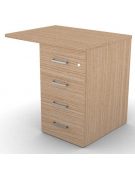 Appendice per scrivania con piano melaminico spessore mm 25 e cassettiera portante - Colori a scelta - cm 80x60x74h