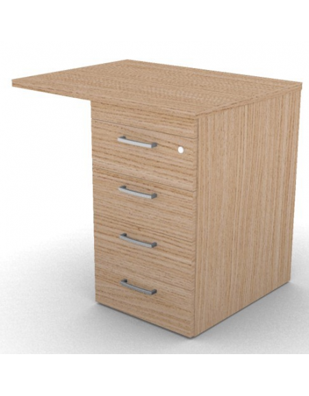 Appendice per scrivania con piano melaminico spessore mm 30 e cassettiera portante - Colori a scelta - cm 80x60x74,5h