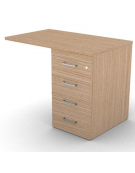 Appendice per scrivania con piano melaminico spessore mm 30 e cassettiera portante - Colori a scelta - cm 100x60x74,5h