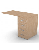 Appendice per scrivania con piano melaminico spessore mm 30 e cassettiera portante - Colori a scelta - cm 120x60x74,5h