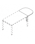 Terminale per scrivania prof. cm 80, piano melaminico spessore mm 25 e gamba autoportante - Colori a scelta - cm 60x80x74h